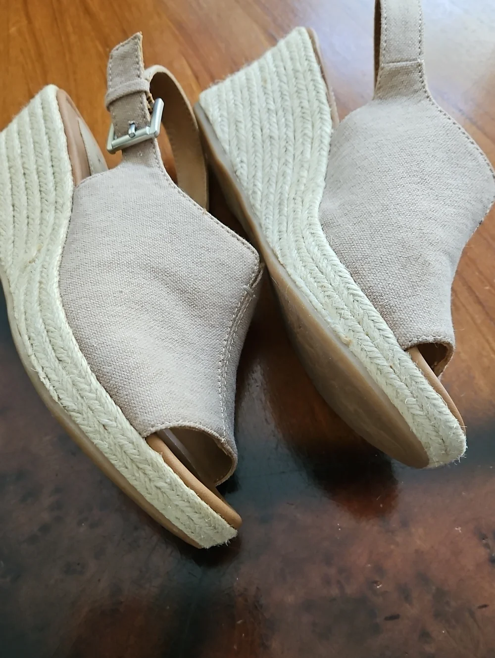 b.o.c. Women's Tan Open-Toe Slingback Wedge Sandals